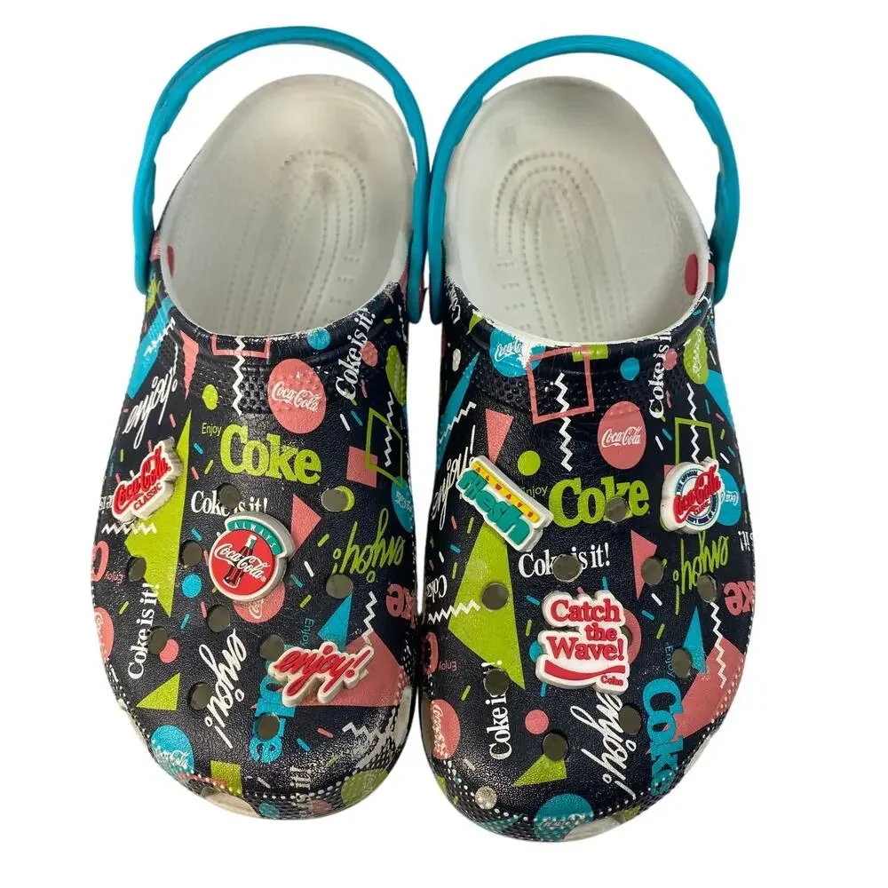 Crocs Classic Clog Coca-Cola 90s Retro Black Multi Men's Size 10 / Women's 12